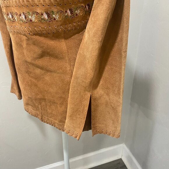 Boho Suede Floral Embroidery Jacket XS/S - Picture 11 of 15